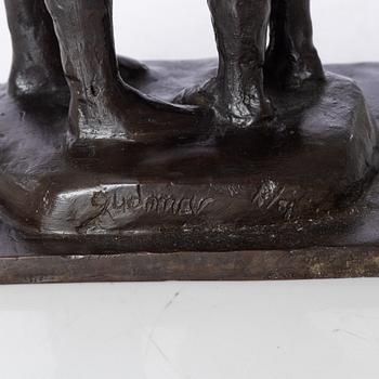 Gudmar Olovson, sculpture. Signed. Numbered. Foundry mark. Bronze, height 31 cm, length 15 cm.