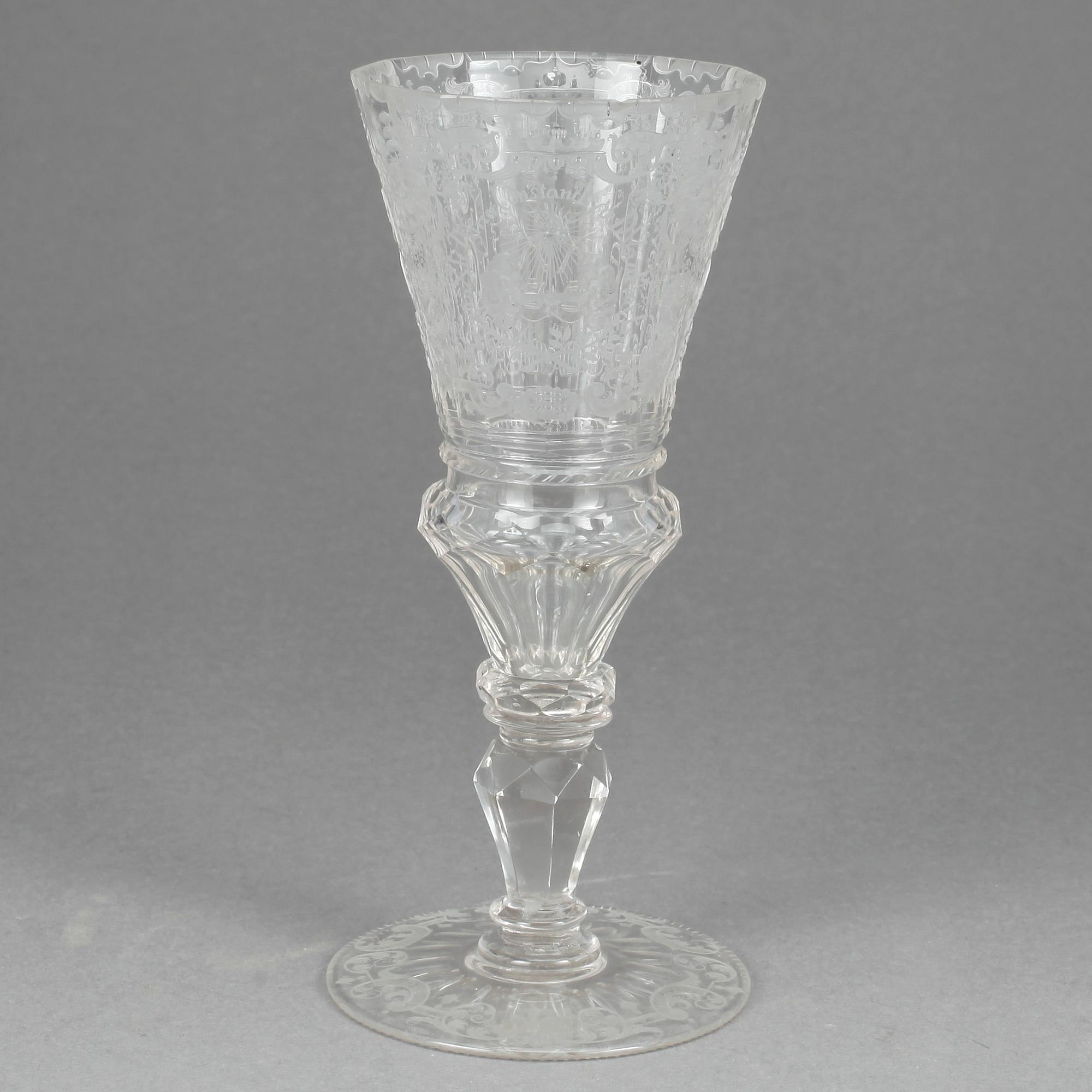 POKAL, glas, 1700-talets mitt.