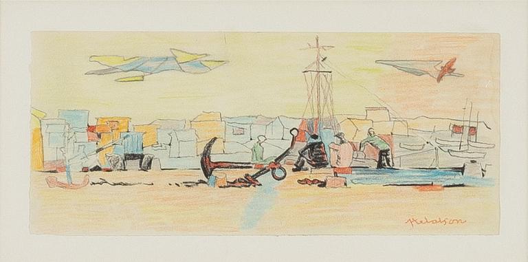 Axel Olson, I hamnen.