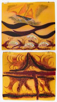 Benth Owesen, 23 glass plaques, Norway, signed and dated.