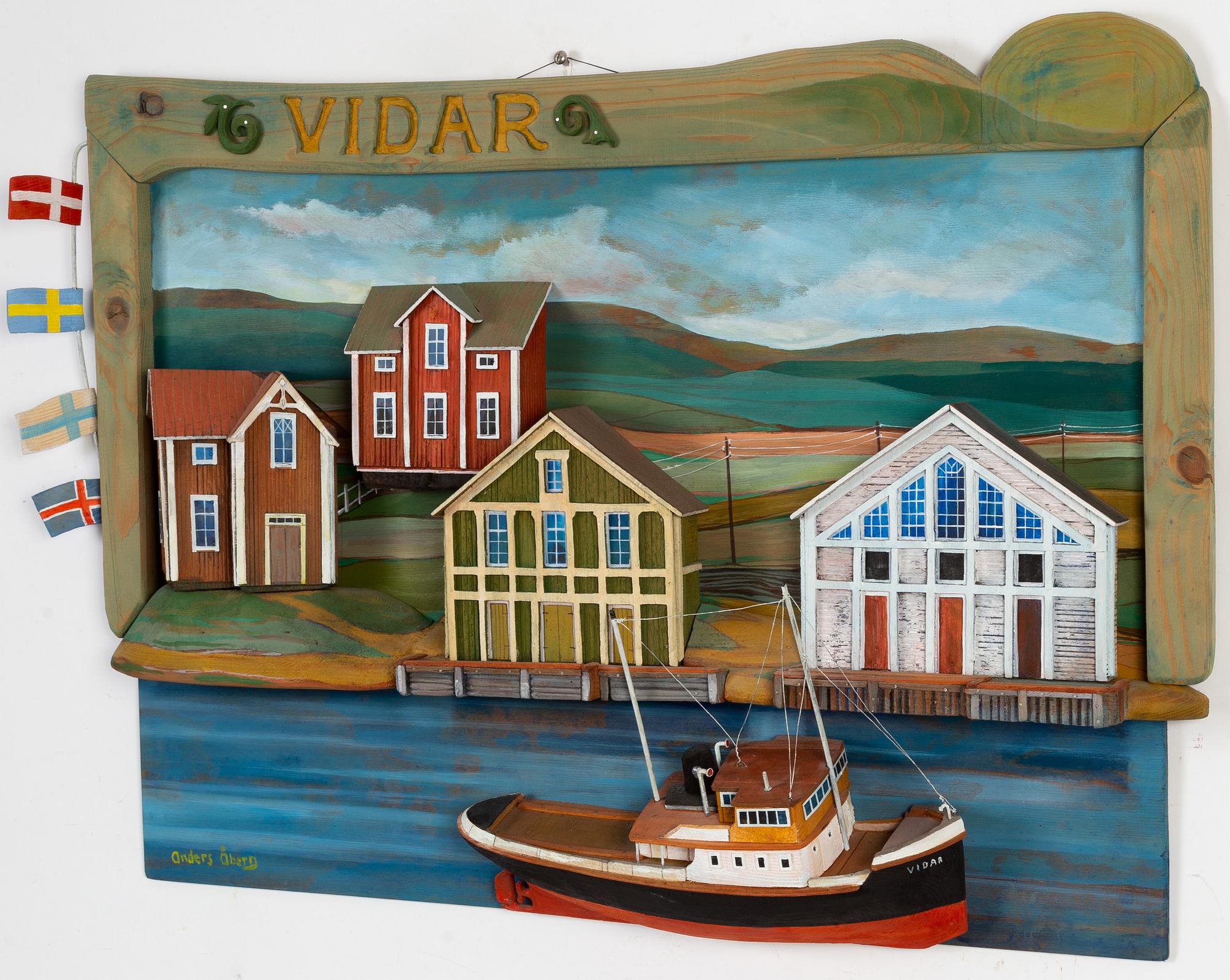 Anders Åberg, väggskulptur, signerad.