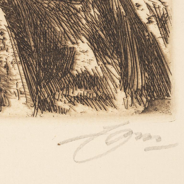 Anders Zorn, etching, 1911, signed in pencil.