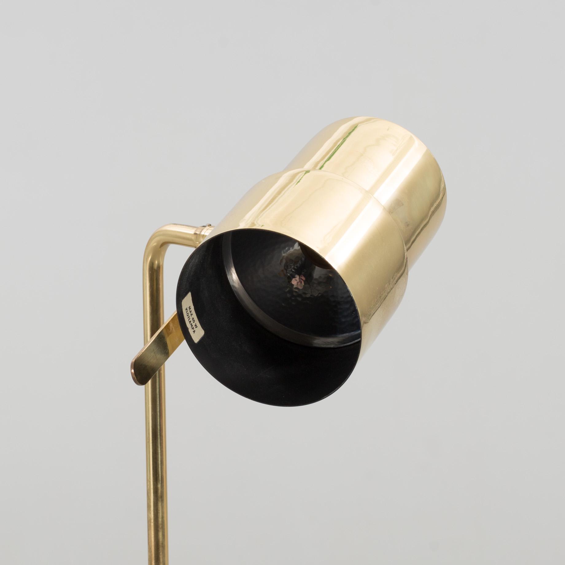 HANS AGNE JAKOBSSON, golvlampa, mässing, Markaryd, 1970/80-tal.