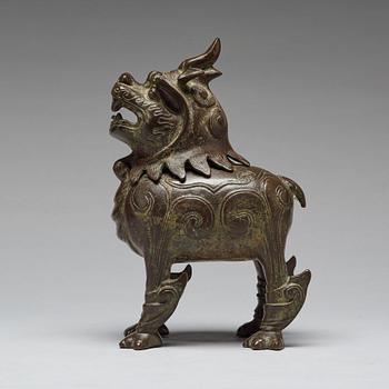 RÖKELSEKAR, brons. Qingdynastin (1664-1912).