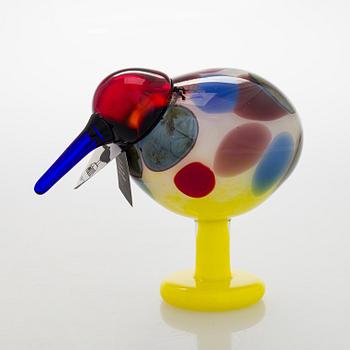 Oiva Toikka, lasilintu, "Jalokiwi", signeerattu ja numeroitu O. Toikka Nuutajärvi 1453/5000.