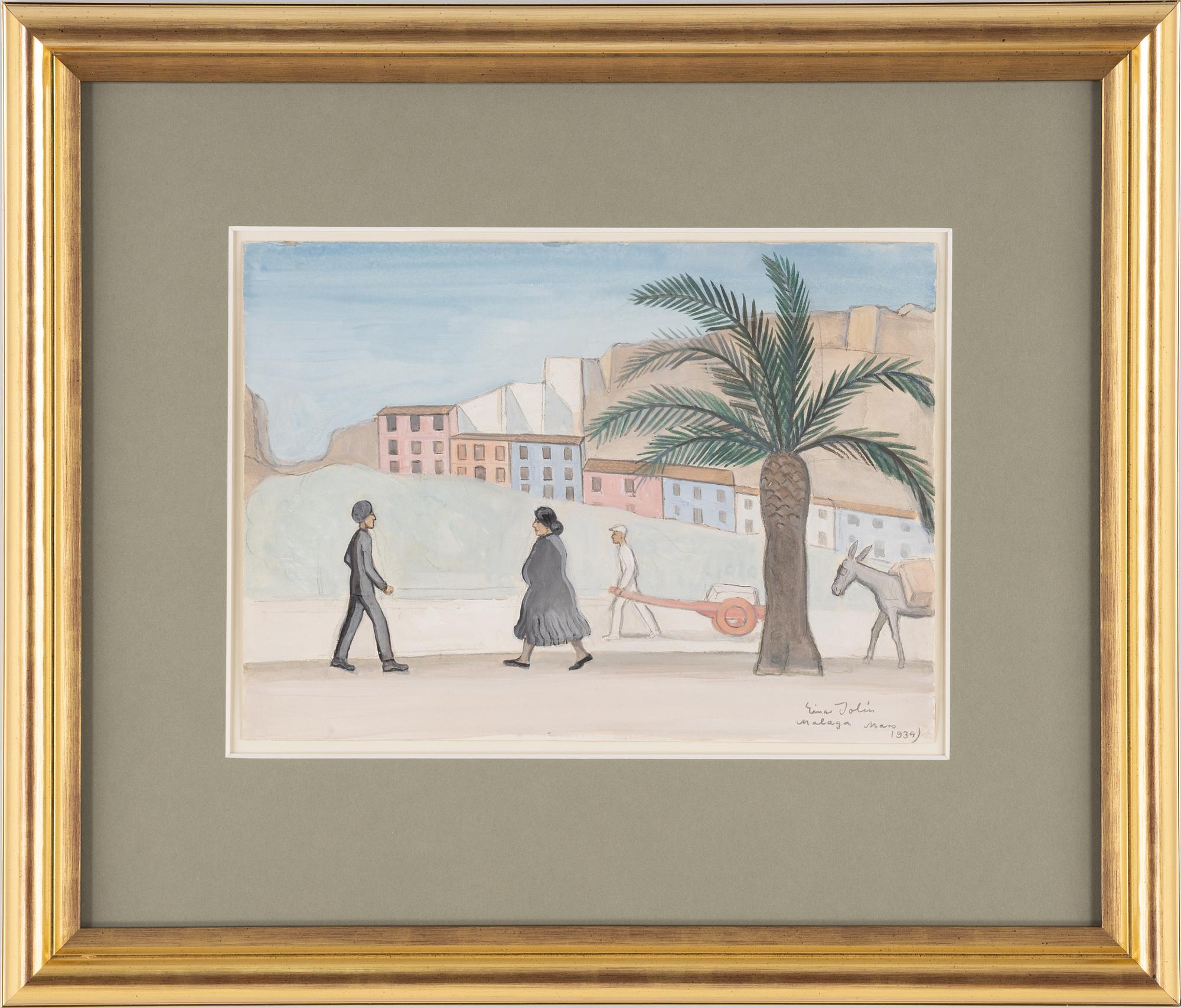 Einar Jolin, gouache on paper, signed and dated 1934.