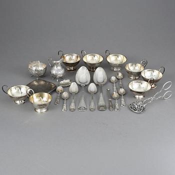 PARTI SILVER, 23 delar, bla Ceson, Göteborg 1947. Vikt ca 787 gram.