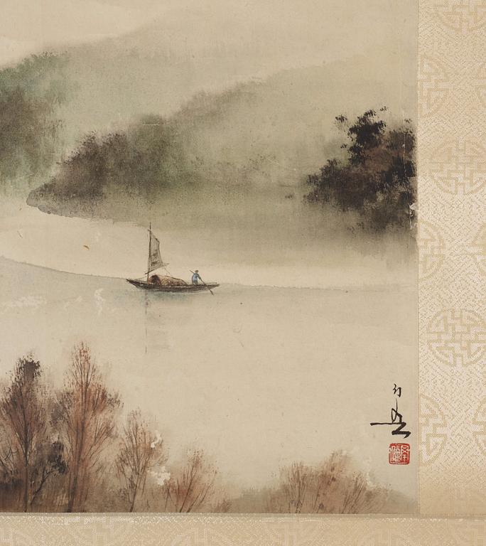 Two hanging scrolls of landscapes by Huang Huanwu (1906-1985), signed.