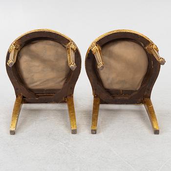 Stolar, ett par, Louis XVI-stil, omkring år 1900.