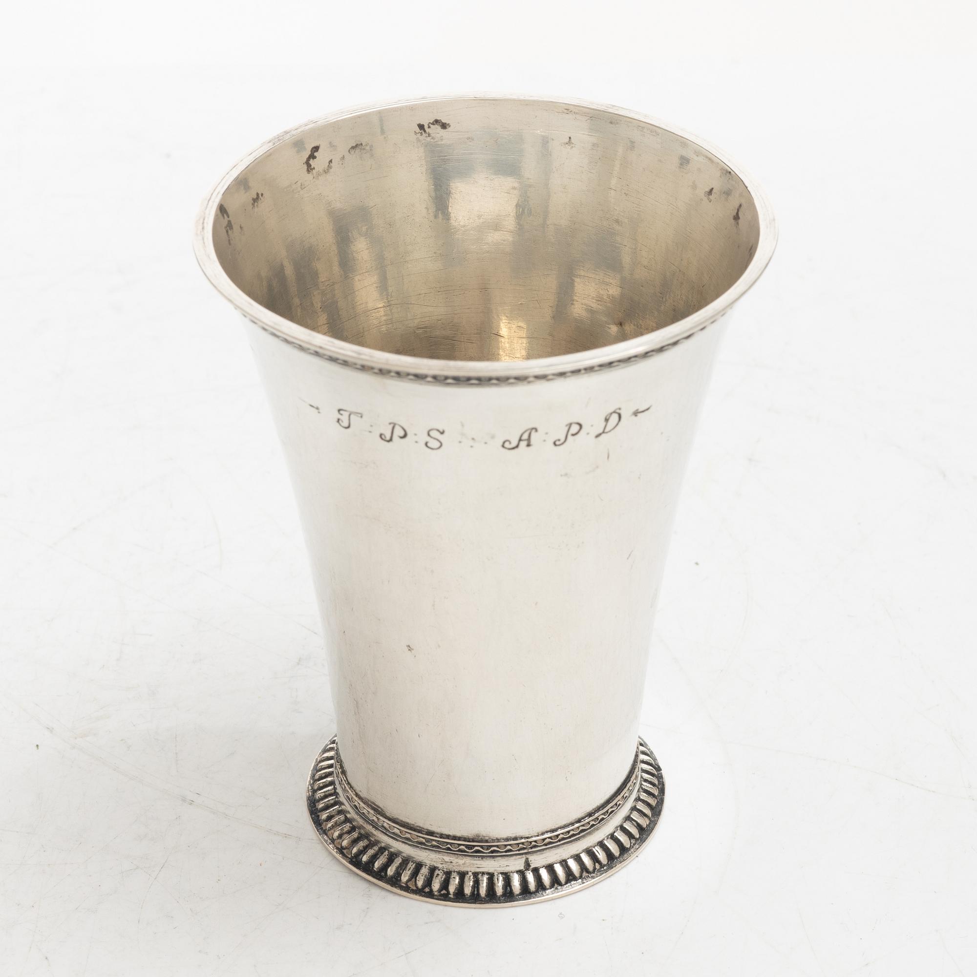 Cort Winberg, bägare, silver, Laholm, verksam 1690-1737 (1739).