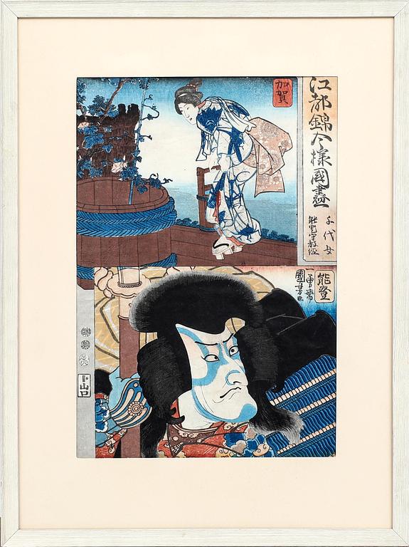 Utagawa Kuniyoshi, Kaga och Noto provinserna, Japan 1852.