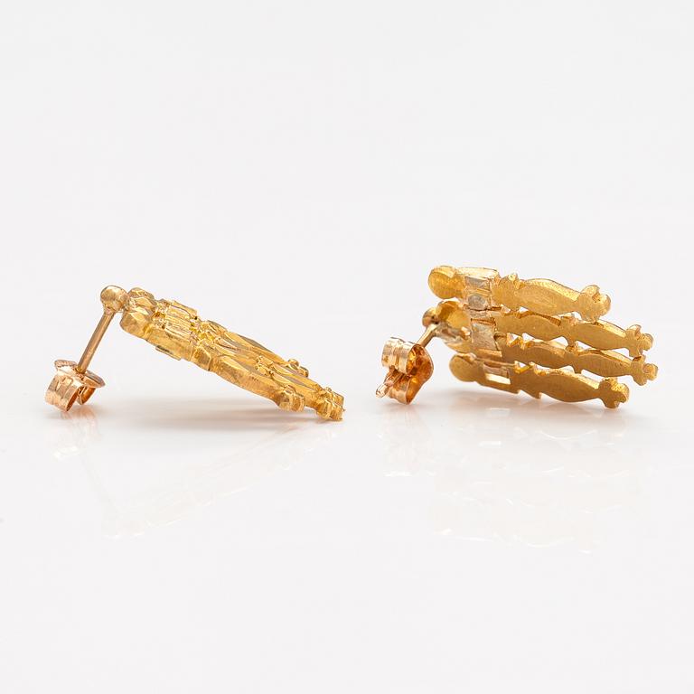 Halsband, armband och örhängen, 14-21K guld.