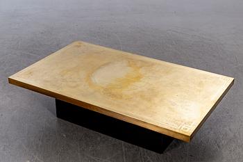 Georges Mathias coffee table whit brass top, signed, 1980's.