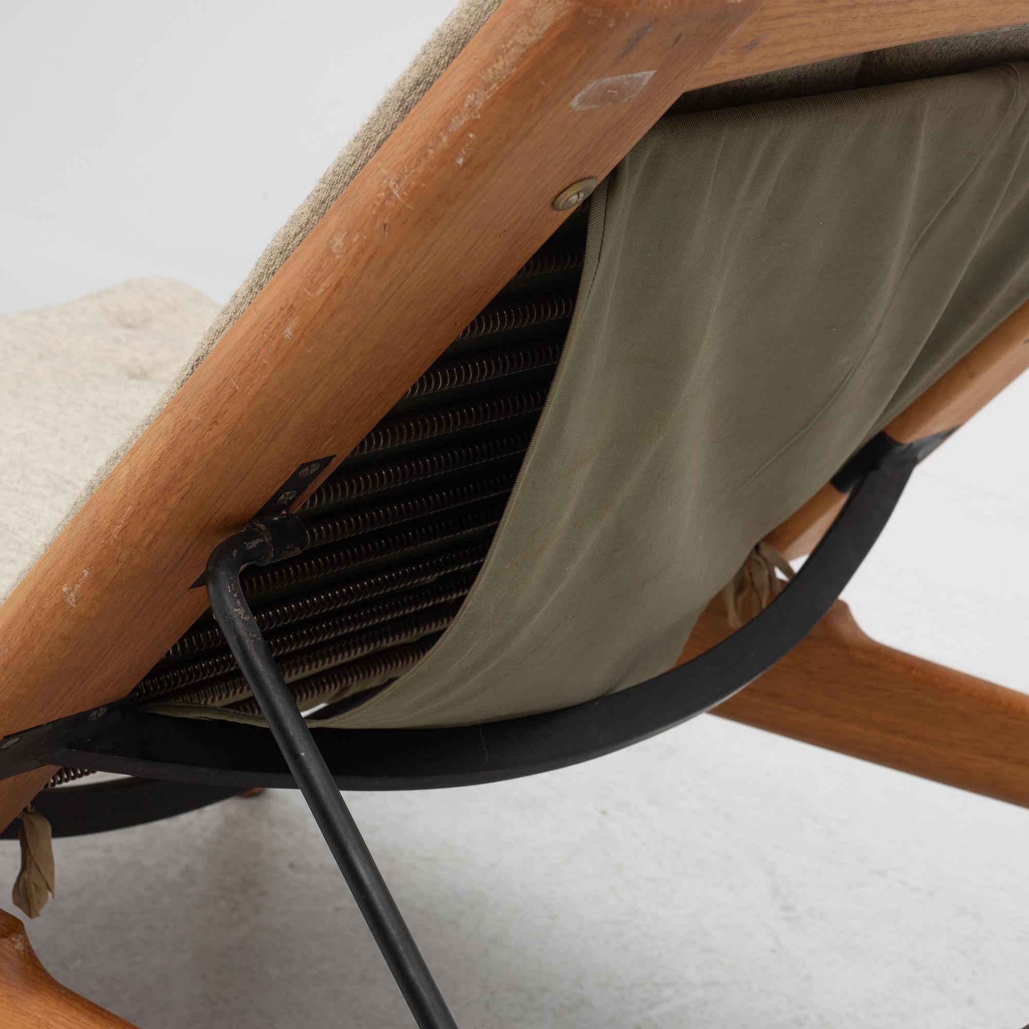 Hans J. Wegner, armchair with footstool/daybed, GE-01, Getama, Denmark.