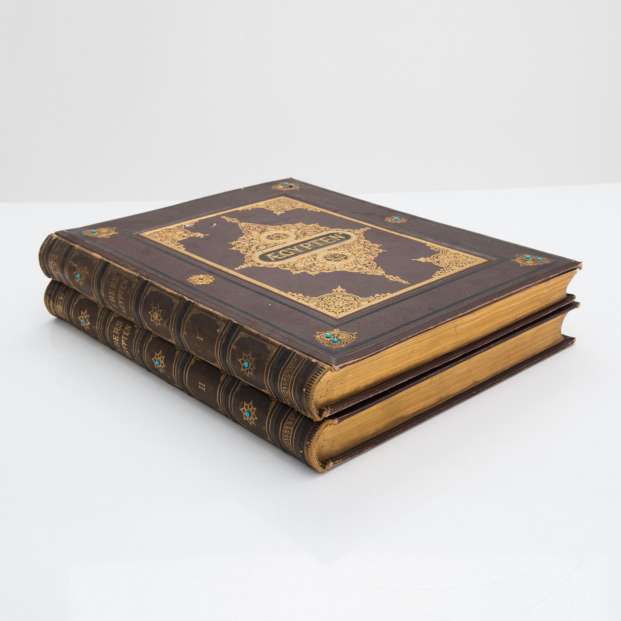 Georg Ebers, böcker i två volymer, "Aegypten", 2:a upplagan, Stuttgart & Leipzig 1879-80.