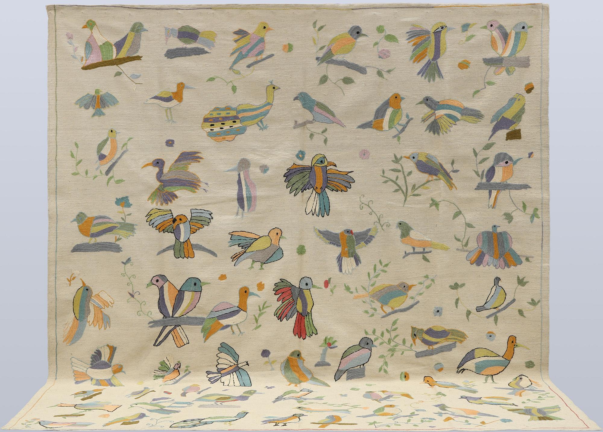 Matta, Kelim, handbroderad, 286 x 267 cm.