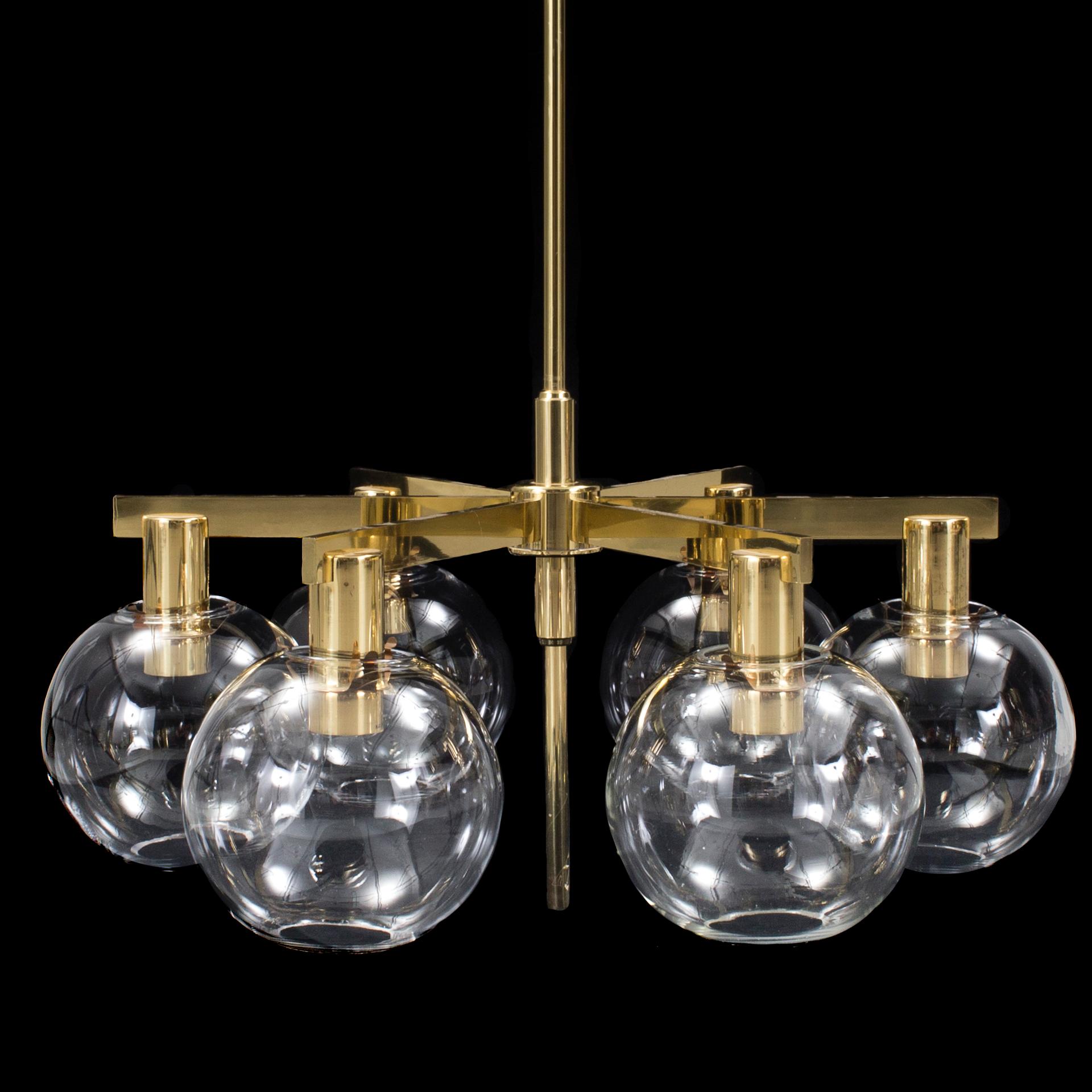 HANS-AGNE JAKOBSSON, taklampa, mässing, Markaryd, 1900-talets andra hälft.