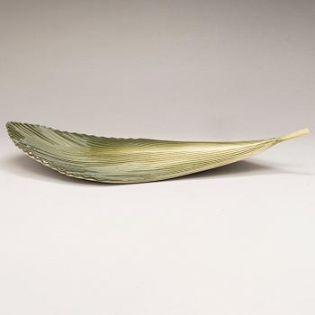 INKERI LEIVO, A ceramic "Gardena" leaf platter, Pro Arabia Art, Finland. Design 2002.