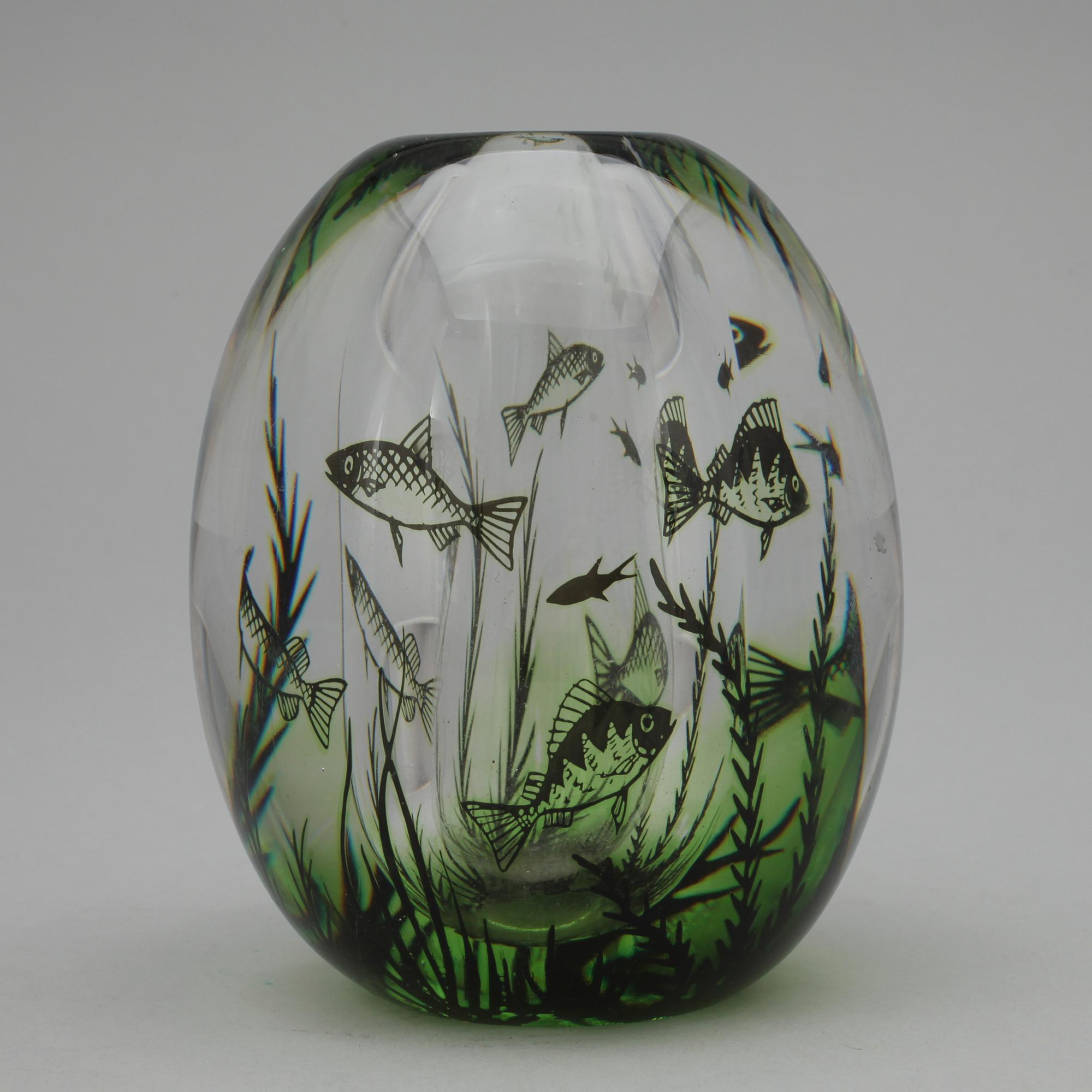 VAS, glas, fiskgraal, Edward Hald, Orrefors.
