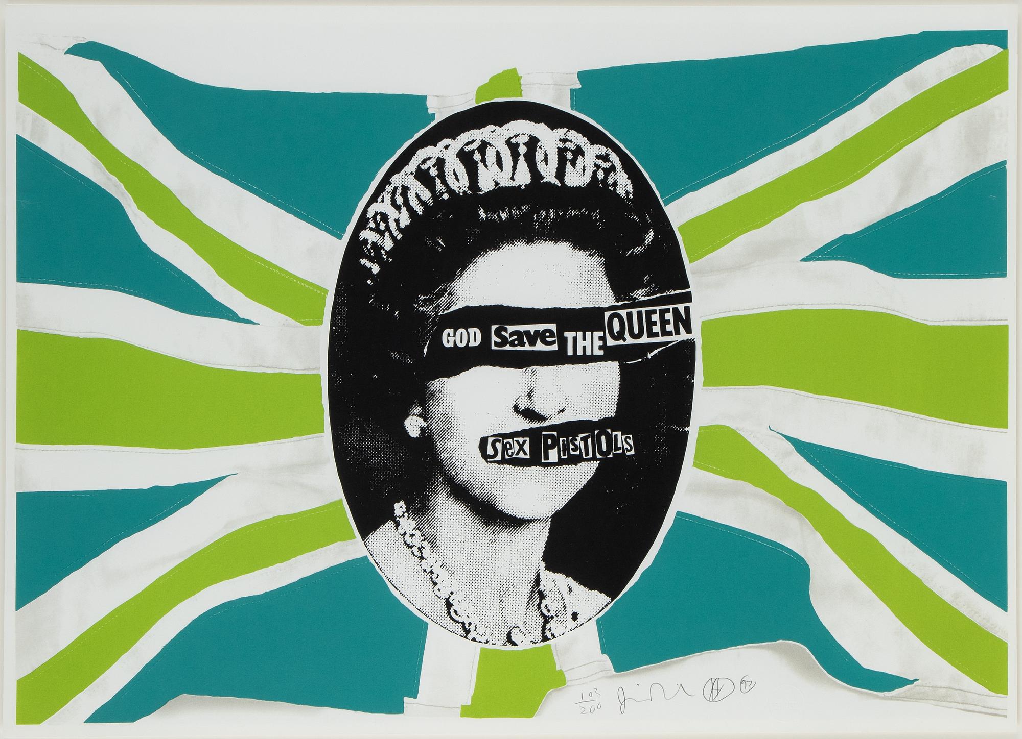 Jamie Reid, serigraph in color signed and numbered 103/200 dated 97.