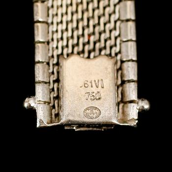 ARMBAND, 18 k vitguld, 1960-tal. Vikt ca 32 g.