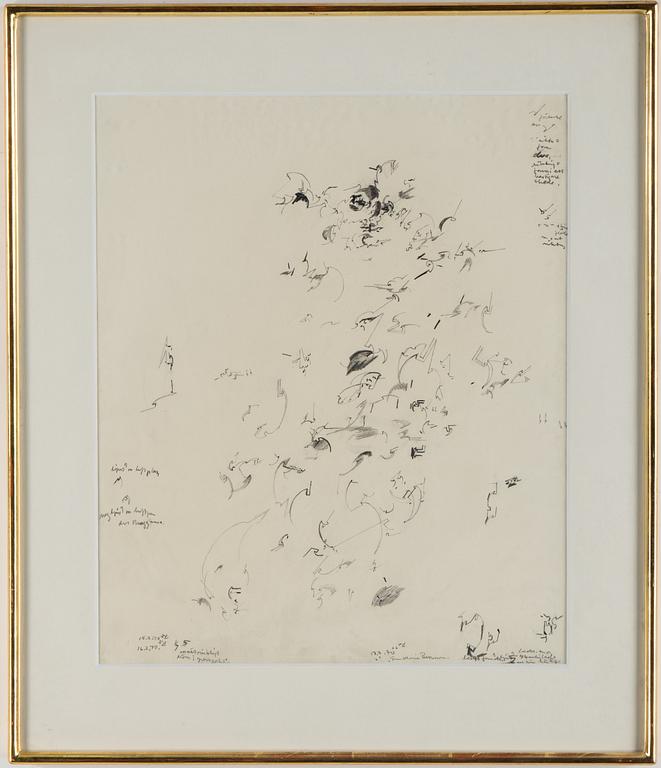 GUN MARIA PETTERSSON, blyerts på papper, signerad och daterad 17/2 -70.