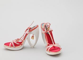 1378. A pair of high-heeled sandals by Louis Vuitton.