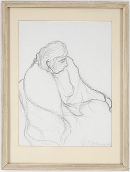 Isaac Grünewald · ISAAC GRÜNEWALD, kol och blyerts på papper, signerad Grünewald.