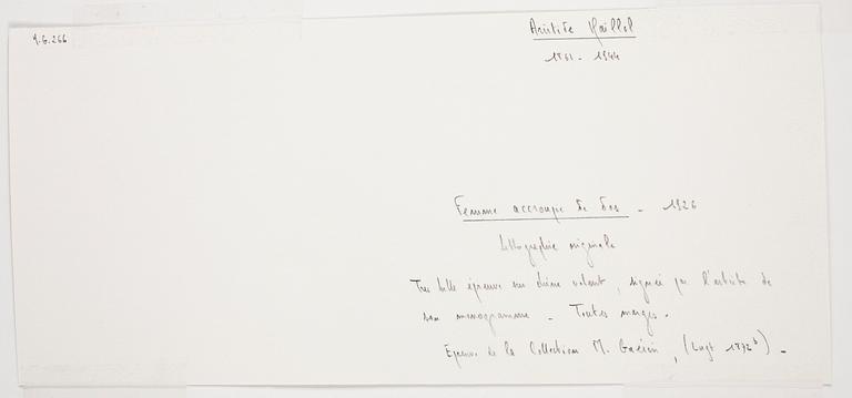 ARISTIDE MAILLOL, litografi, sign.