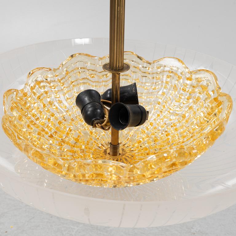 Ceiling lamp, Swedish Modern, Orrefors, 1940s.