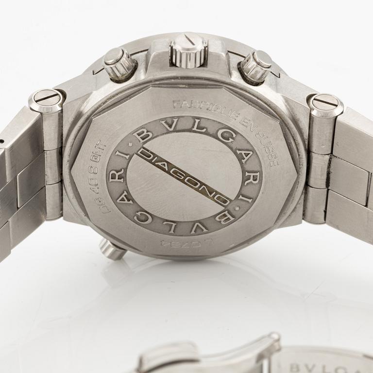 Bulgari, Diagono, GMT, wristwatch, 40 mm.