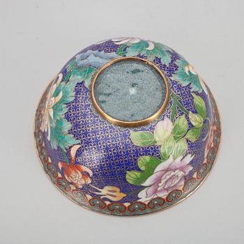 SKÅL, cloisonné emalj och mässing, Kina 1900-talets första hälft.