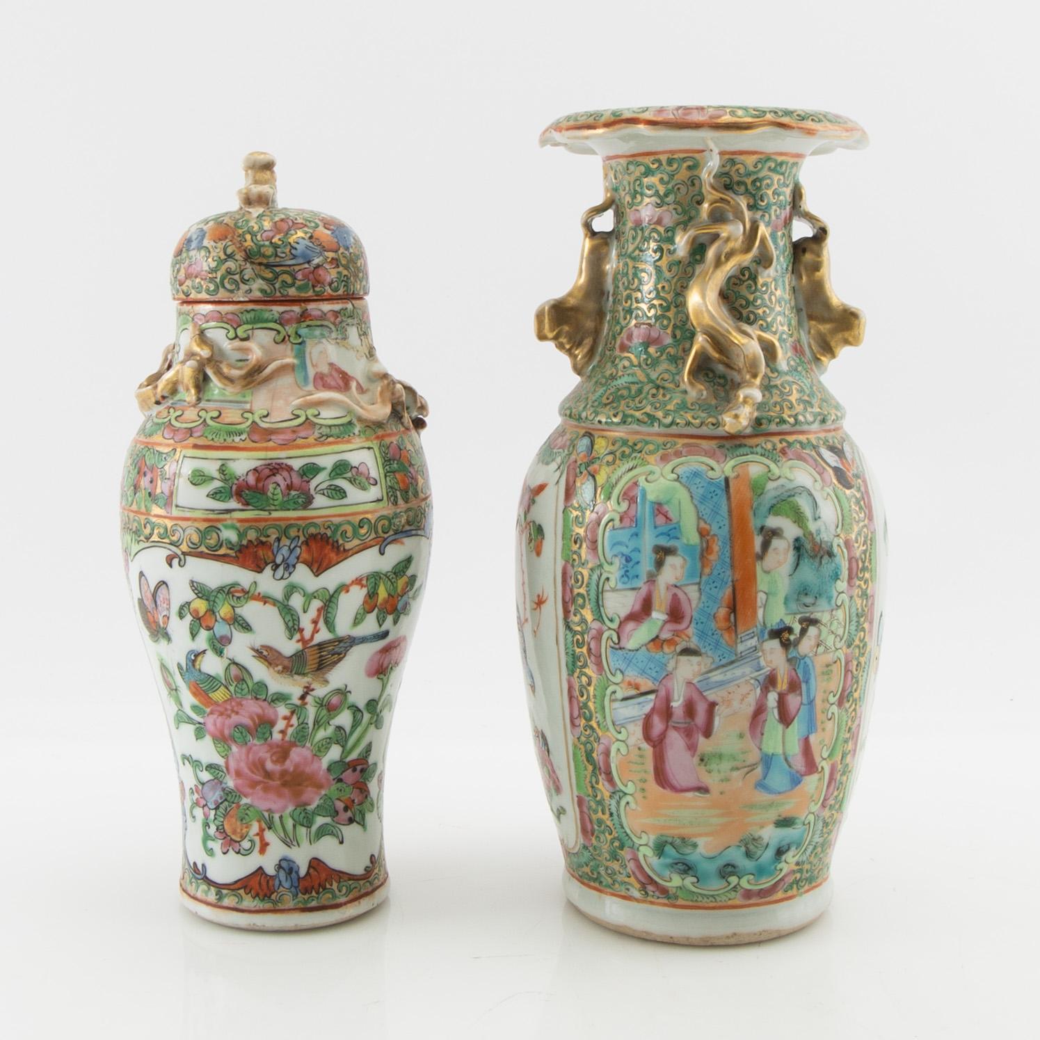 Vase and cover jar, Canton, China 20th century.