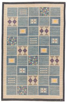 224. Rakel Carlander, matto, flat weave, ca 310,5 x 195,5-199 cm, signed RC.