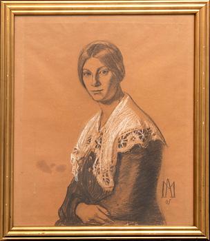 Michael Ancher, a signed and dated charcoal/chalk drawing.