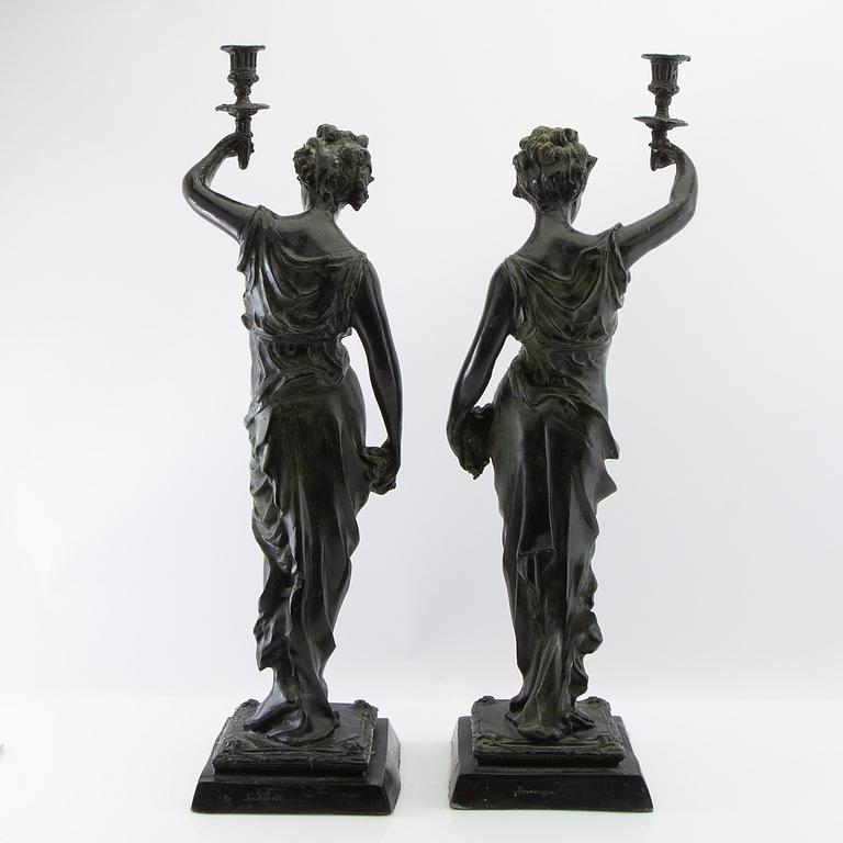 Candelabras/sculptures a pair 20th century.