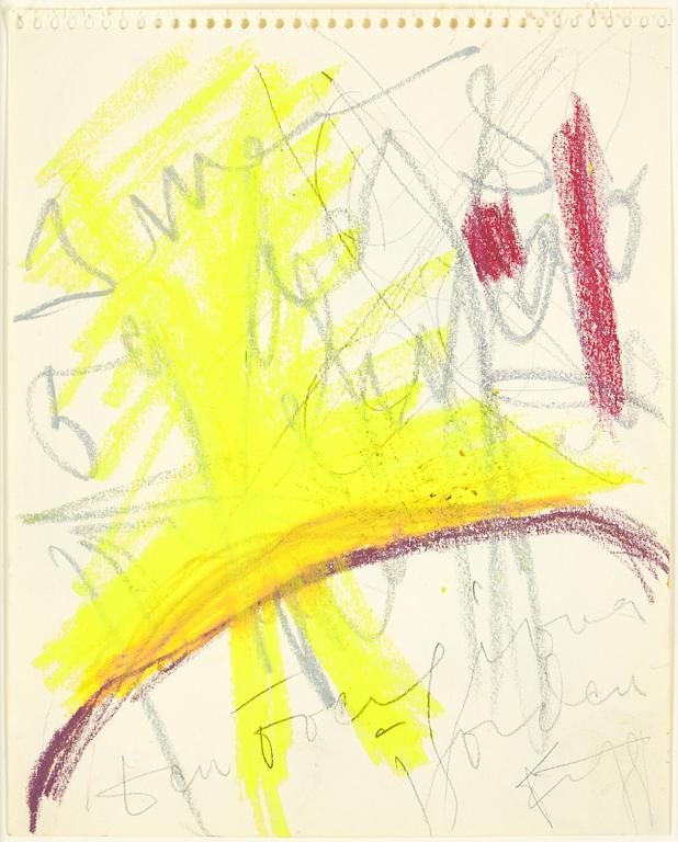 Eddie Figge, Mixed media on paper, signed and dated 1973.