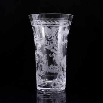 A glass vase 'Arabesque' by Versace for Rosenthal, Germany.