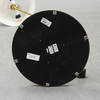 A pair of brass and leather floor lamps, Örsjö Designe, 21st century.