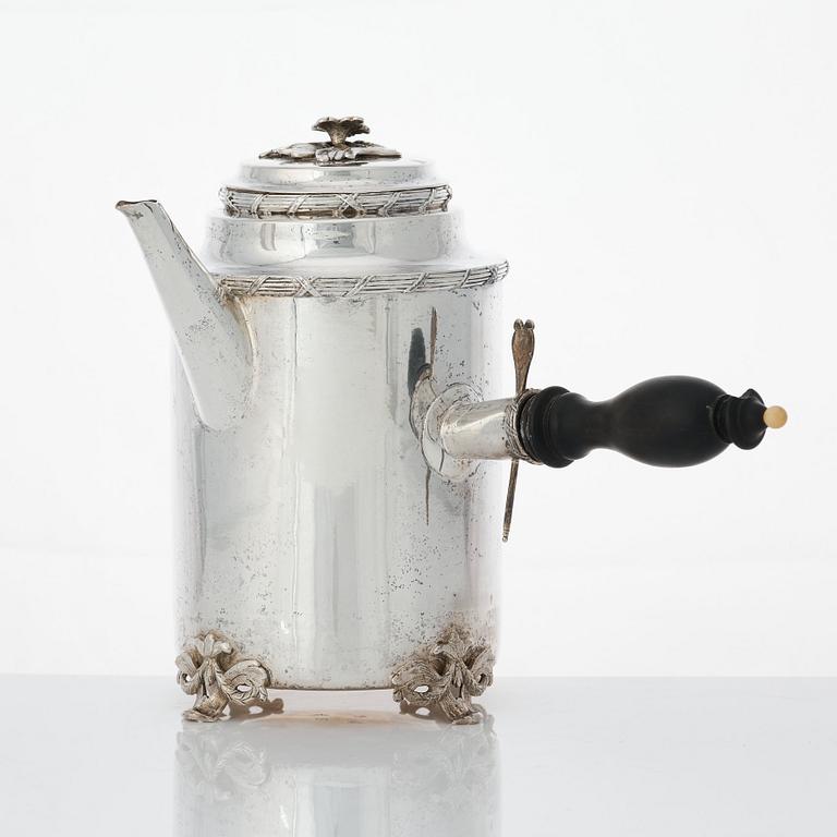 Carl Klingwall, kaffekanna, silver, Västerås 1781. Gustaviansk.