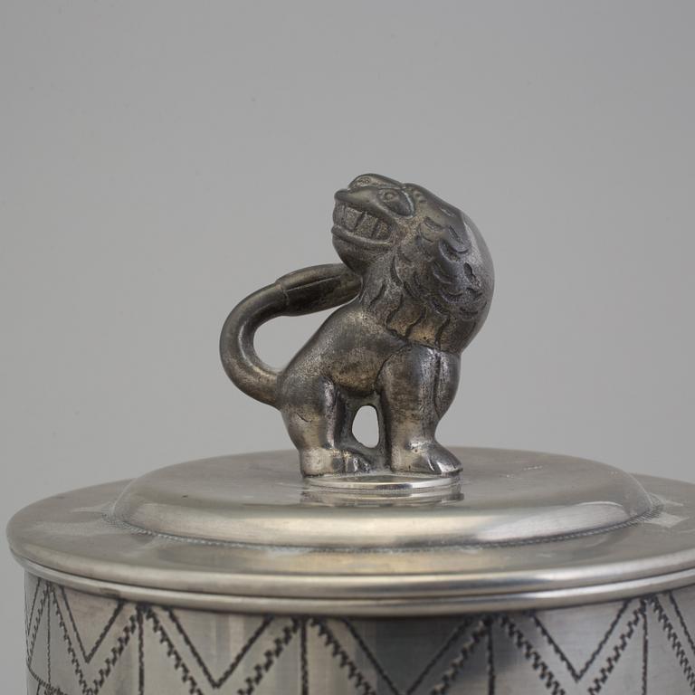 A Svenskt Tenn pewter lidded jar Stockholm 1927.