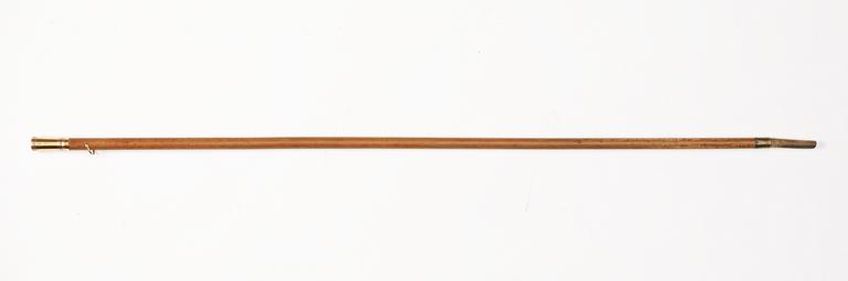 A wooden stick with gold knob, maker´s mark A.Ekholm, Stockholm 1784-1801.