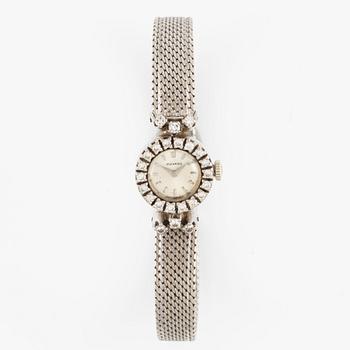 Movado, wristwatch, 18K white gold with diamonds, 15.5 mm.