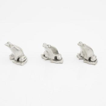 Gunnar Cyrén, three pewter figurines, signed.