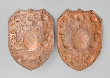 LJUSPLÅTAR, 1 par, koppar, 1800-talets andra hälft.