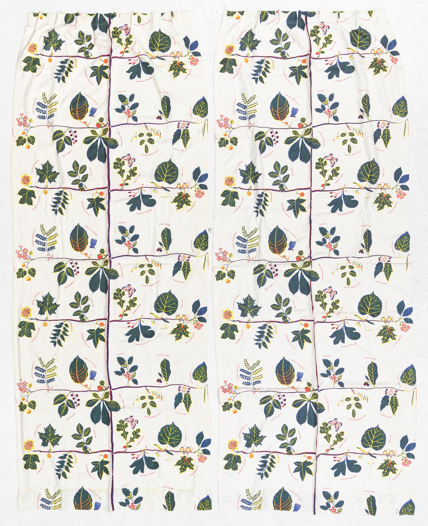 Josef Frank, a pair of "US Tree" curtains, Firma Svenskt Tenn, Sweden.