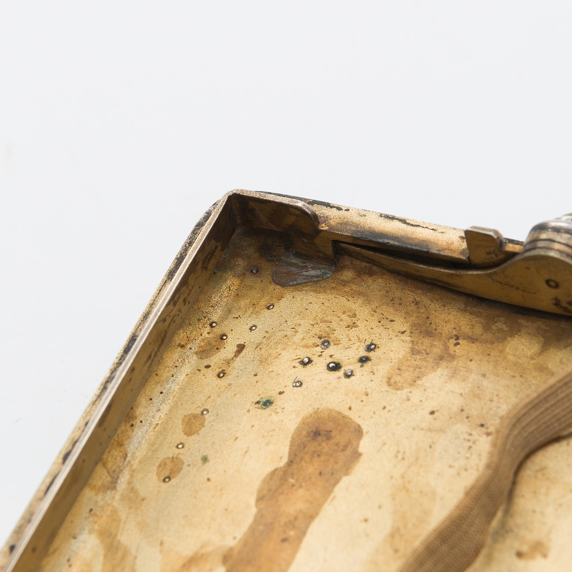 Two silver cigarette cases,  Turku 1917 and 1925.