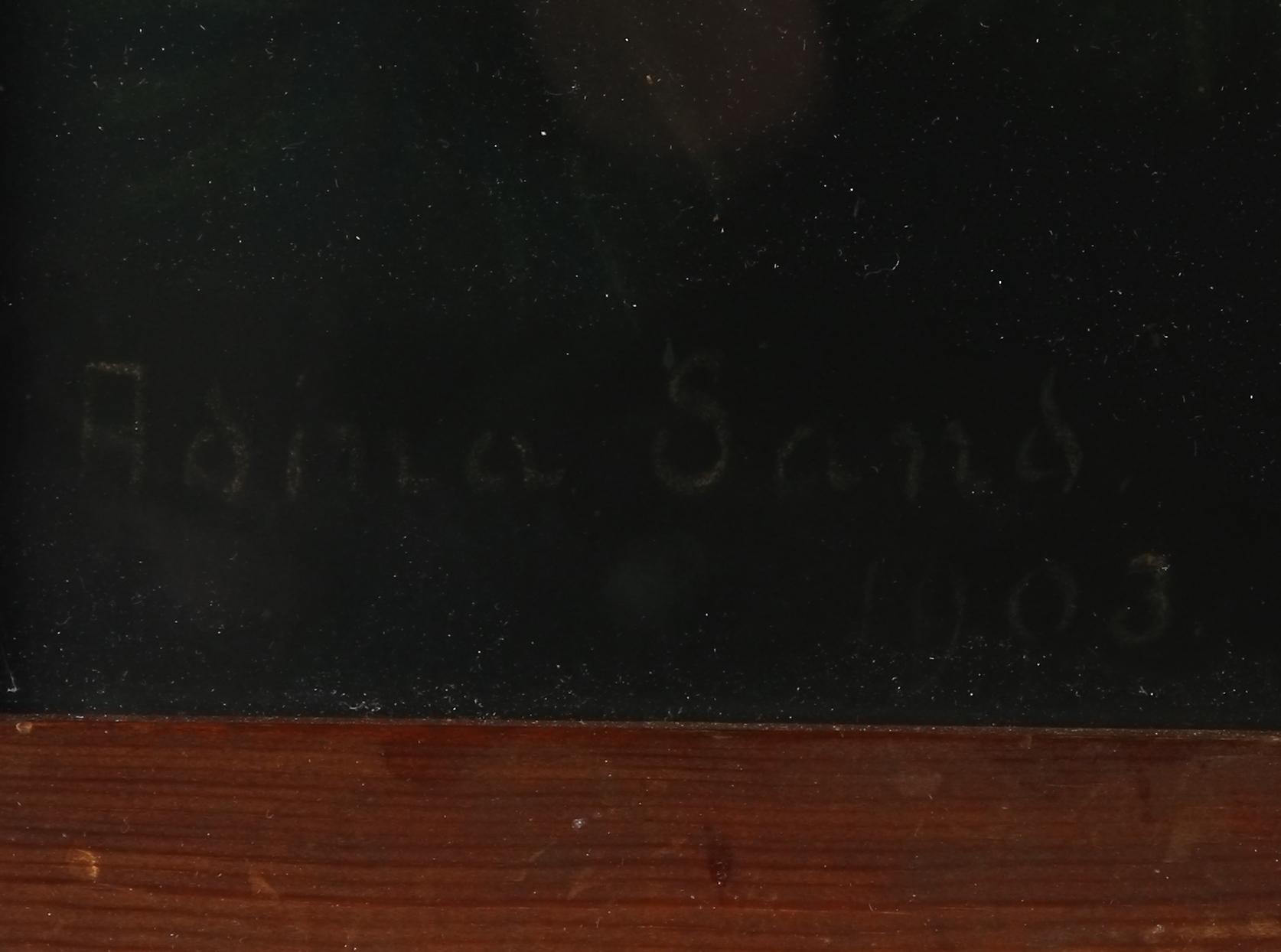 OKÄND KONSTNÄR, pastell. Sign och dat Adina Sand 1903.