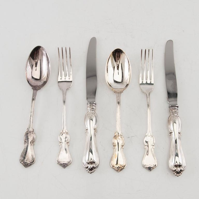 Cutlery 35 pcs "Olga" silver GAB Stockholm 1960s.
