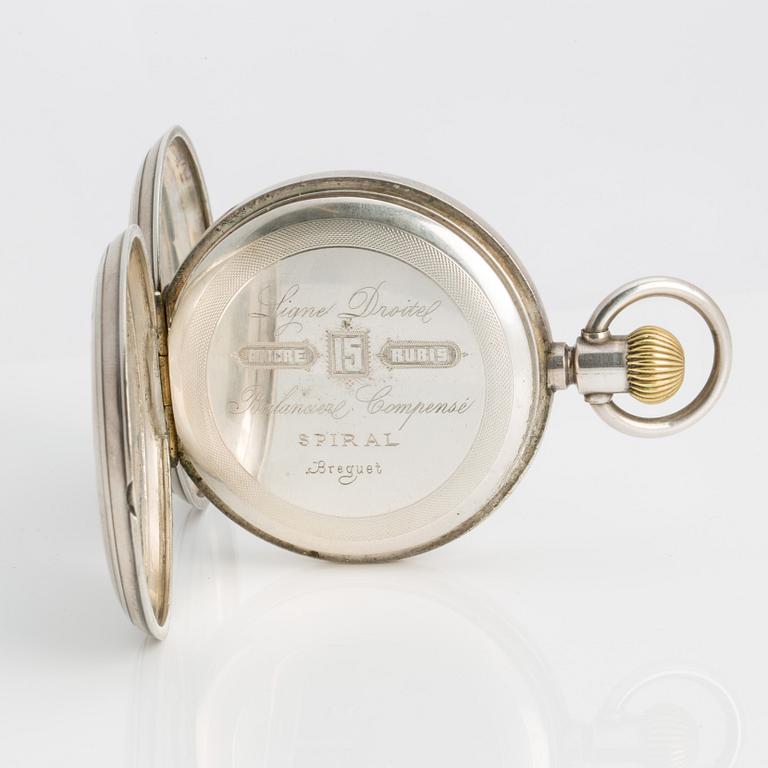 POCKET WATCH, 50 mm, "Breguet", hunter case,